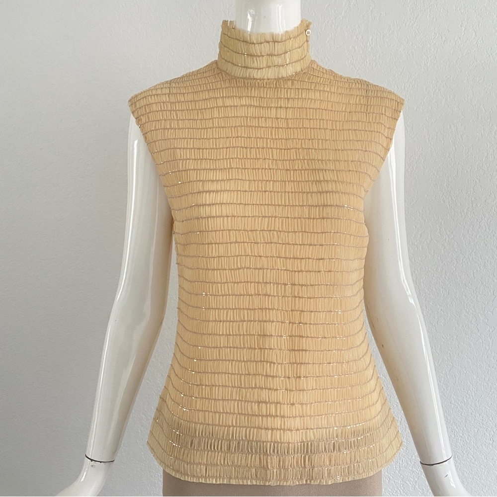 narciso rodriguez Crinkle sequin embellished Sleeveless Top